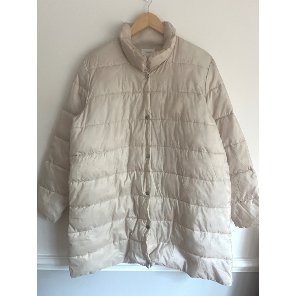 Seraphine Quilted Puffer Coat Jacket Light Beige Size 12 Maternity